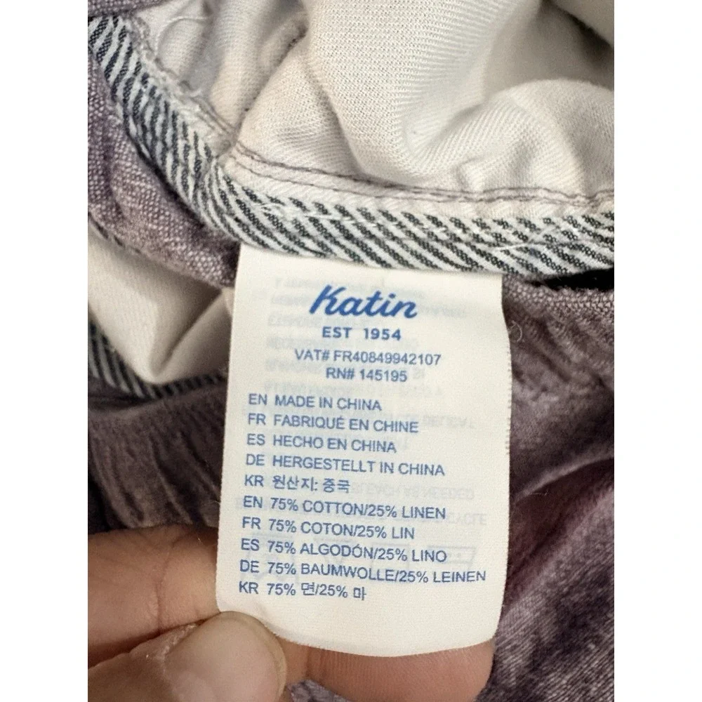 Katin Swim Trunks Shorts Purple Elastic Waist Drawstring Men MEDIUM LINEN COTTON